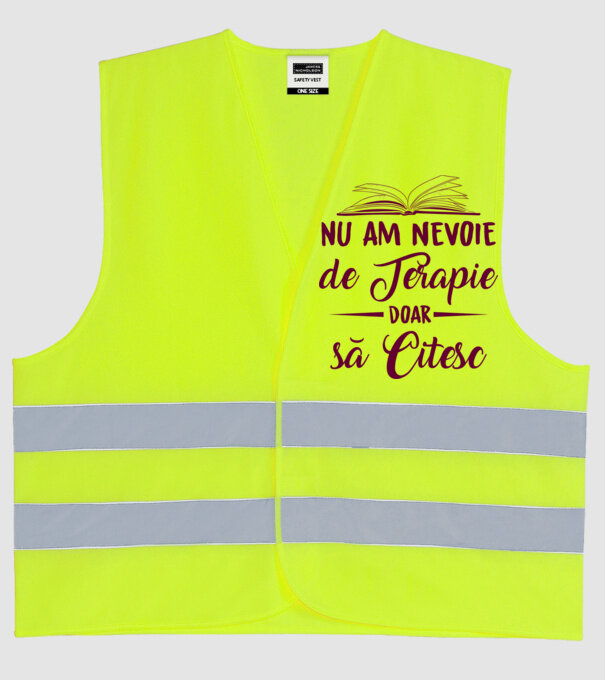 nu am nevoie de terapie, doar să citesc model galben neon pe tricou