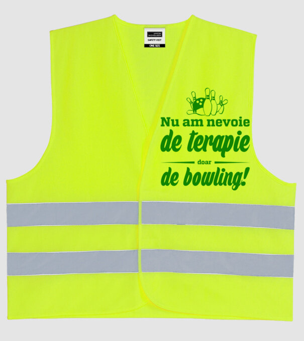 nu am nevoie de terapie doar de bowling model galben neon pe tricou