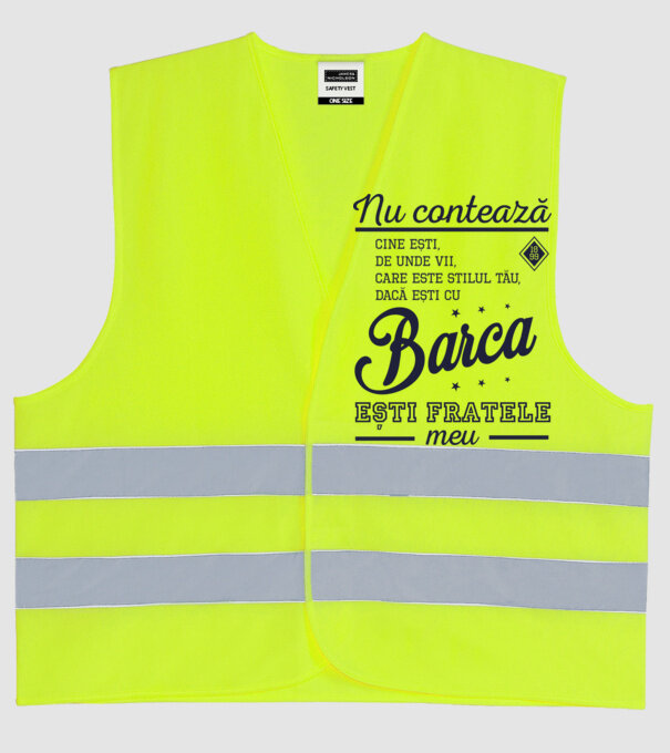 nu contează cine ești, de unde vii, care este stilul tău, dacă ești cu Barca, ești fratele meu model galben neon pe tricou