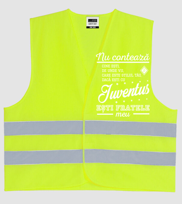 nu contează cine ești, de unde vii, care este stilul tău, dacă ești cu Juventus, ești fratele meu model galben neon pe tricou