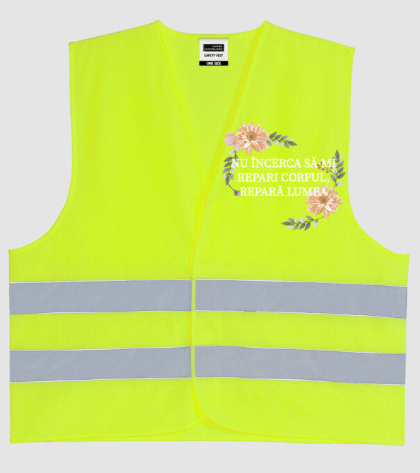 nu încerca să-mi repari corpul, repară lumea model galben neon pe tricou