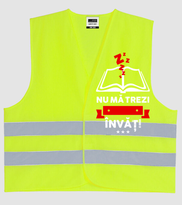 Nu mă trezi, învăț model galben neon pe tricou