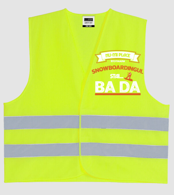 nu-mi place întotdeauna snowboardingul, stai numai, ba da model galben neon pe tricou