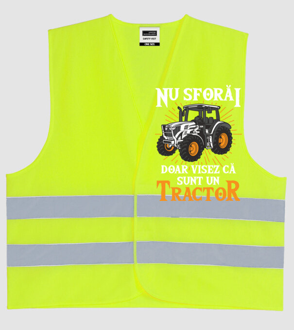 Nu sforăi, doar visez că sunt un Tractor model galben neon pe tricou