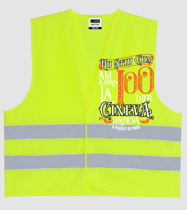 Nu știu cum am ajuns la 100, dar cineva, undeva, a pierdut un pariu model galben neon pe tricou