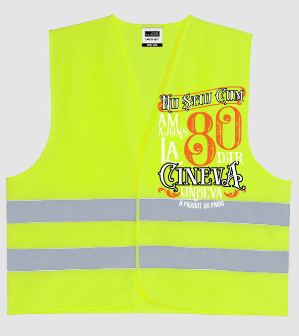 Nu știu cum am ajuns la 80, dar cineva, undeva, a pierdut un pariu model galben neon pe tricou