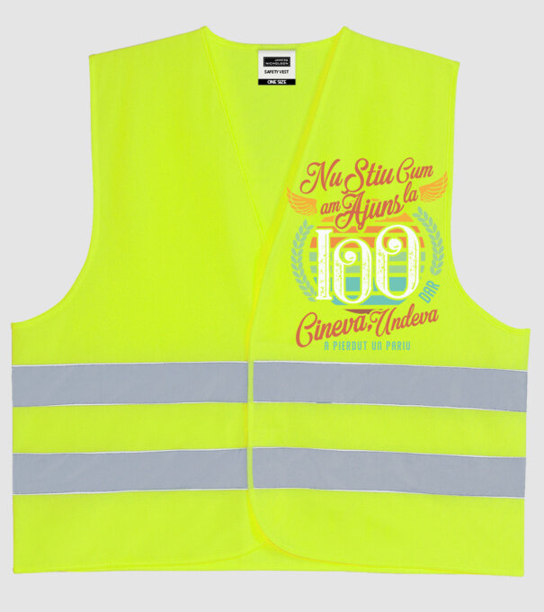 Nu știu cum am ajuns la 100, dar undeva, cineva a pierdut un pariu model galben neon pe tricou