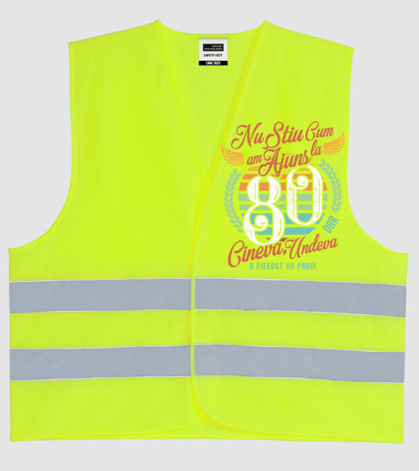 Nu știu cum am ajuns la 80, dar undeva, cineva a pierdut un pariu model galben neon pe tricou