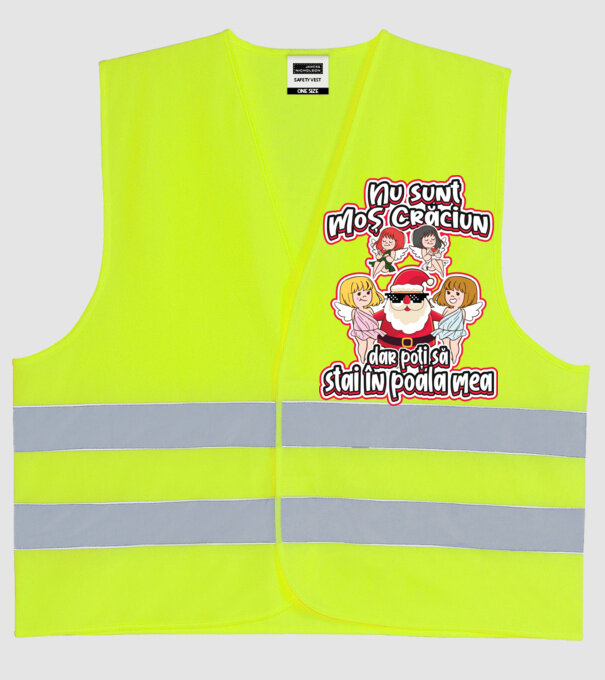 Nu sunt Moș Crăciun, dar poți să stai în poala mea model galben neon pe tricou