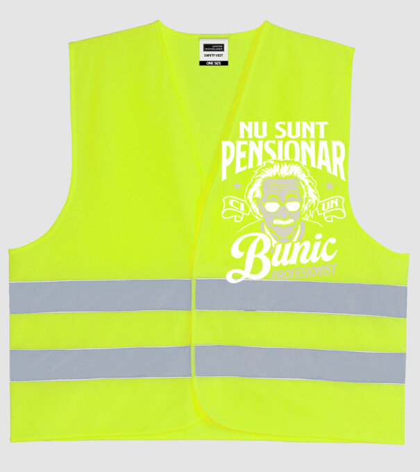 Nu sunt pensionar, ci un bunic profesionist model galben neon pe tricou