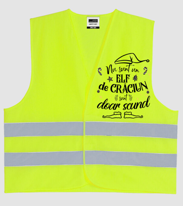 Nu sunt un elf de Crăciun, sunt doar scund ALB model galben neon pe tricou