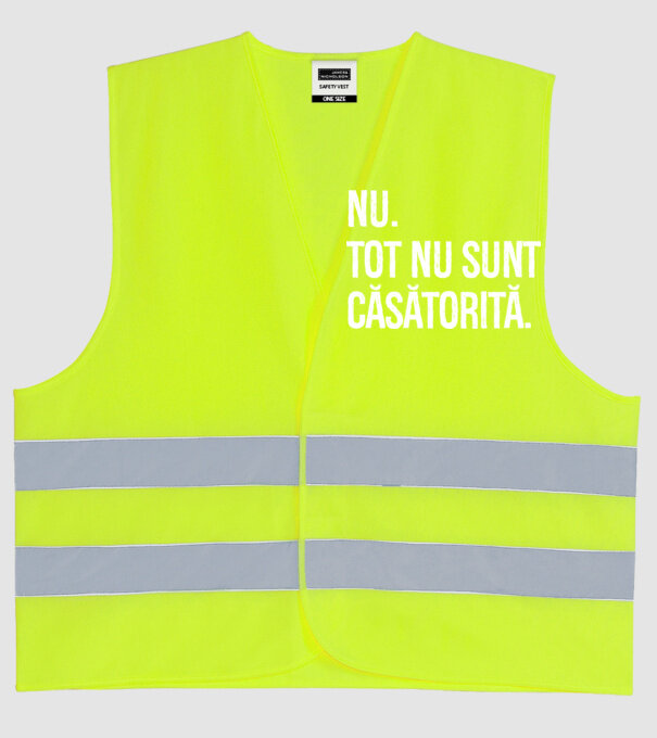 nu. tot nu sunt căsătorită. model galben neon pe tricou