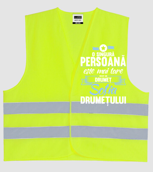 numai o persoană este mai tare decât un amator de drumeții, soția amatorului de drumeții model galben neon pe tricou
