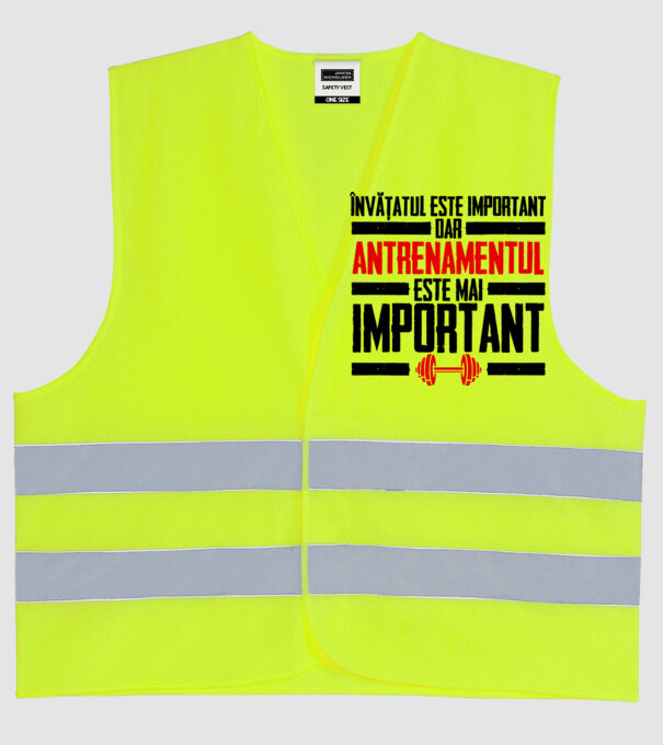 învățatul este important, dar antrenamentul este mai important model galben neon pe tricou