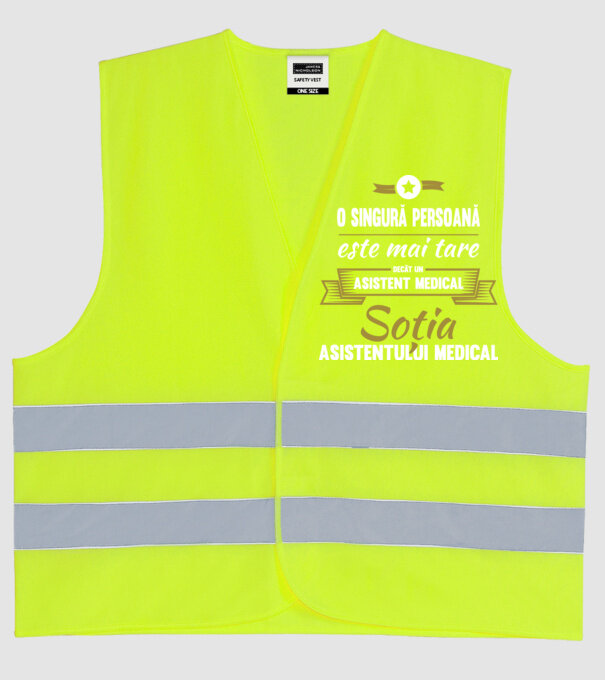 O singură persoană este mai tare decât un asistent medical, soția Asistentului medical model galben neon pe tricou