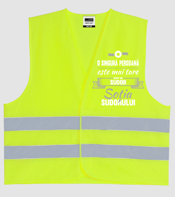 O singură persoană este mai tare decât un la un sudor, soția sudorului model galben neon pe tricou