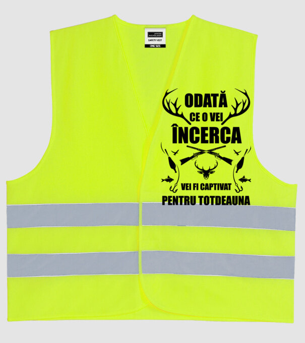 odată ce o vei încerca, vei fi captivat pentru totdeauna model galben neon pe tricou