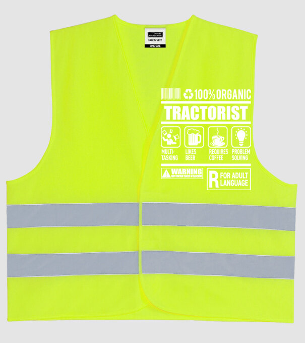TRACTORIST model galben neon pe tricou