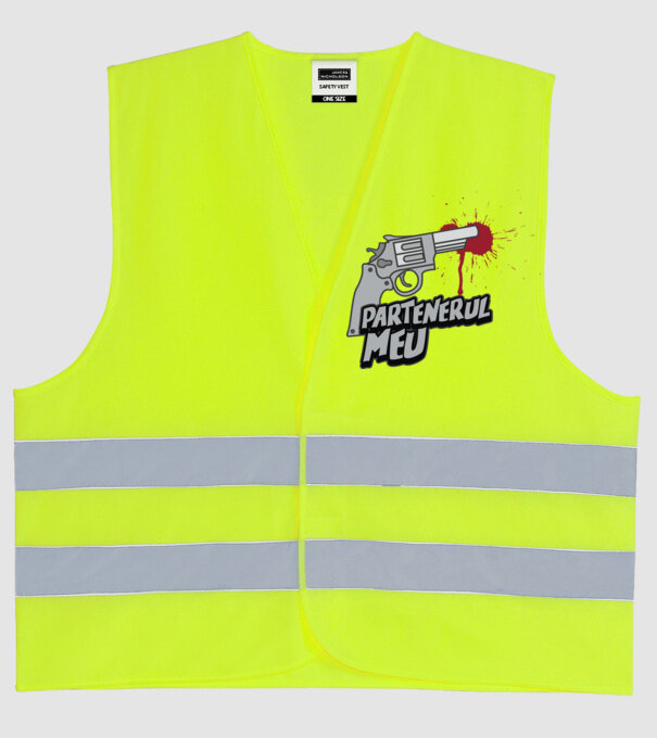 partenerul meu model galben neon pe tricou