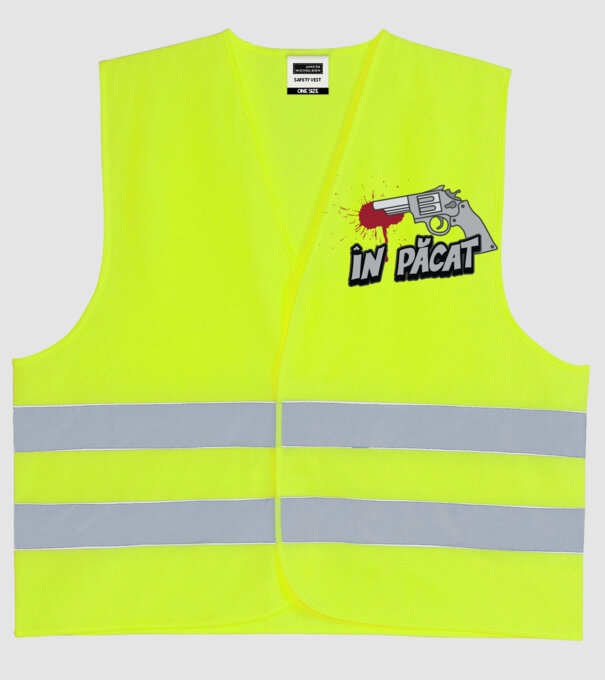 în păcat model galben neon pe tricou