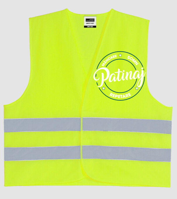 patinaj model galben neon pe tricou