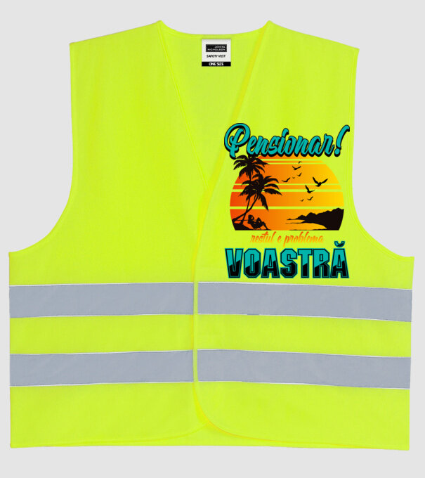 Pensionar! Restul e problema voastră model galben neon pe tricou