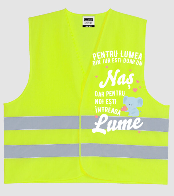 Pentru lumea din jur ești doar o naș, dar pentru noi ești întreaga lume 01 (2) model galben neon pe tricou