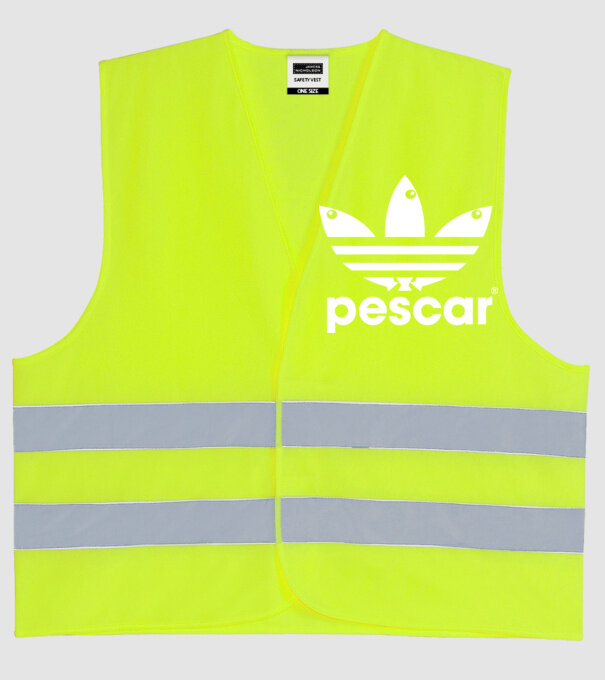 Pescar original model galben neon pe tricou