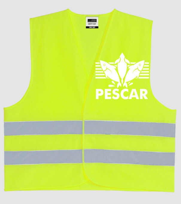 Pescar original model galben neon pe tricou