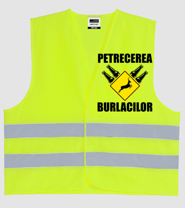 petrecerea burlacilor model galben neon pe tricou