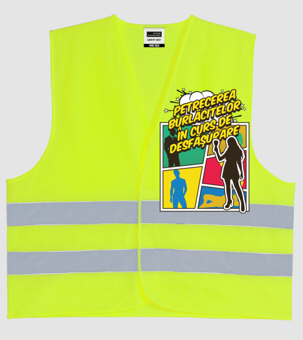 petrecerea burlăcitelor în curs de desfășurare model galben neon pe tricou