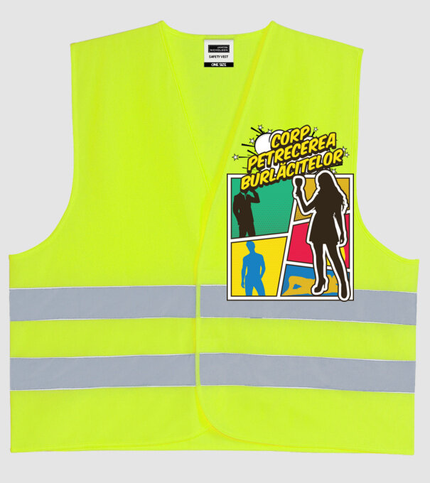 corp petrecerea burlăcitelor model galben neon pe tricou
