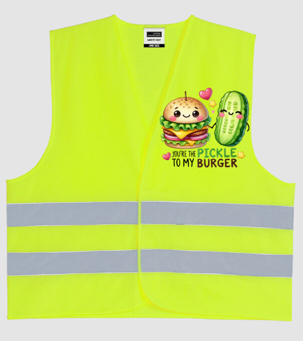 Pickle to my Burger model galben neon pe tricou