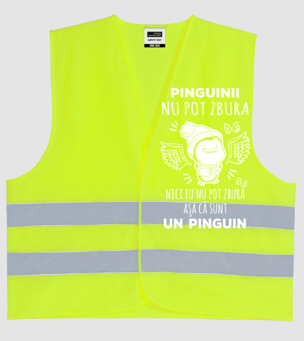 pinguinii nu pot zbura, nici eu nu pot zbura, așa că sunt un pinguin model galben neon pe tricou