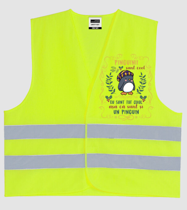 pinguinii sunt cool, eu sunt tot cool așa că sunt și un pinguin model galben neon pe tricou