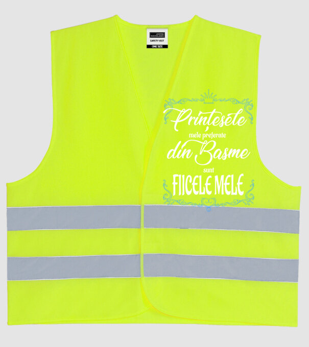 PINȚESELE mele preferate din basme sunt FIICELE MELE model galben neon pe tricou