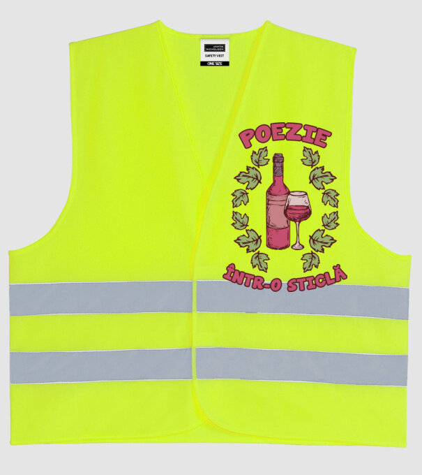 Poezie într-o sticlă model galben neon pe tricou