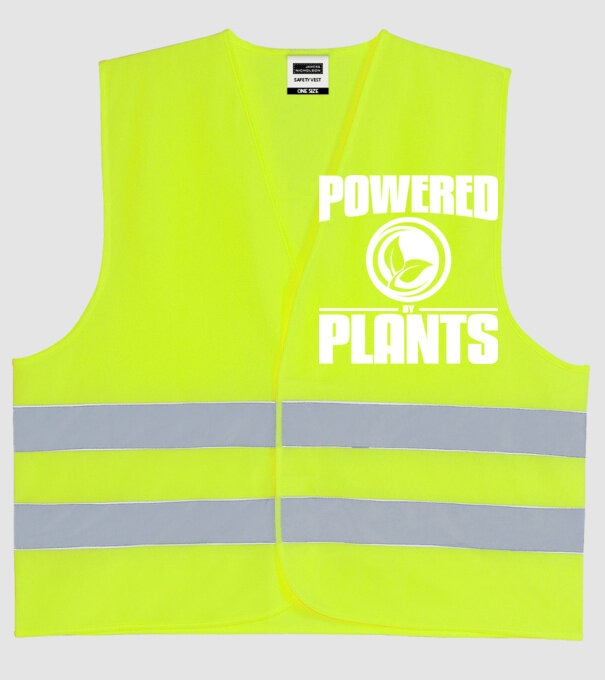 powered_by_plants model galben neon pe tricou