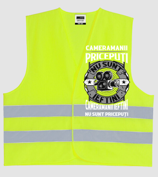 cameramanii pricepuți nu sunt ieftini, cameramanii ieftini nu sunt pricepuți model galben neon pe tricou
