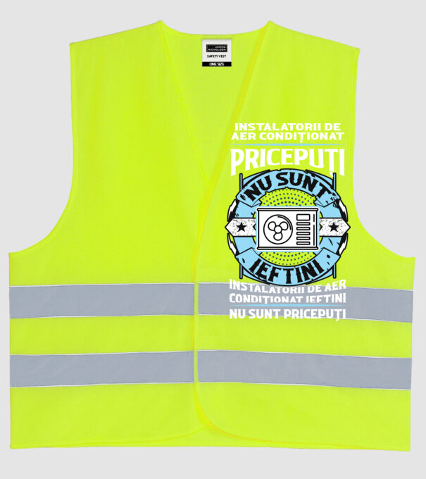 instalatorii de aer condiționat pricepuți nu sunt ieftini, instalatorii de aer condiționat ieftini nu sunt pricepuți model galben neon pe tricou