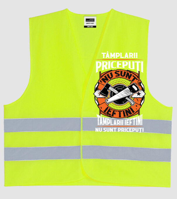 tâmplarii pricepuți nu sunt ieftini, tâmplarii ieftini nu sunt pricepuți model galben neon pe tricou
