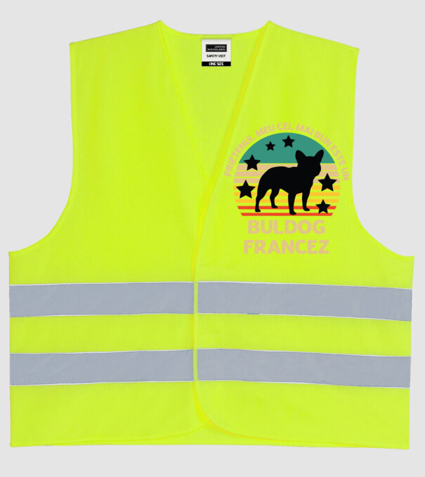 Prietenul meu cel mai bun este un buldog francez model galben neon pe tricou