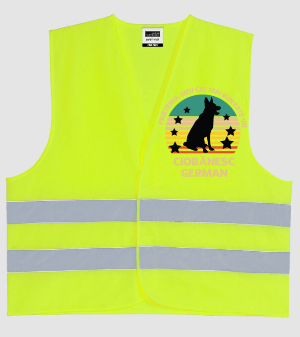 Prietenul meu cel mai bun este un ciobănesc german model galben neon pe tricou