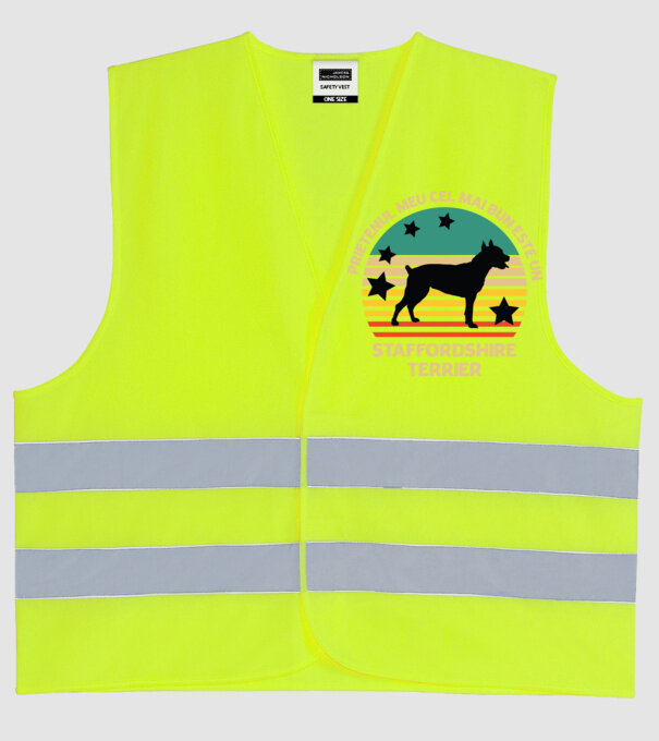 Prietenul meu cel mai bun este un staffi model galben neon pe tricou