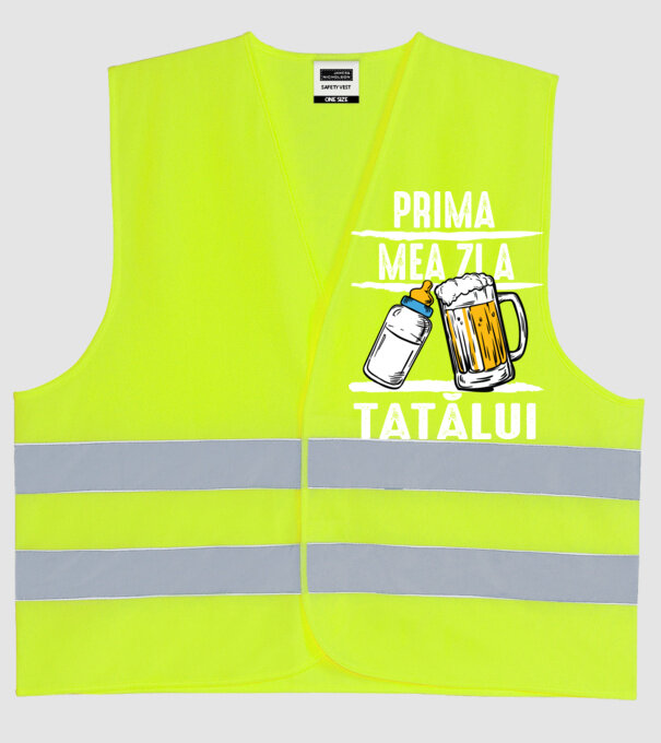 prima mea zi a tatălui model galben neon pe tricou