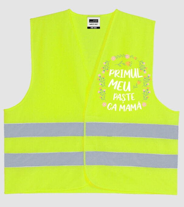 Primul meu Paște ca mamă model galben neon pe tricou