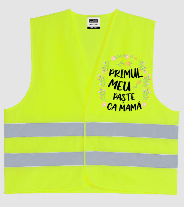 Primul meu Paște ca mamă model galben neon pe tricou