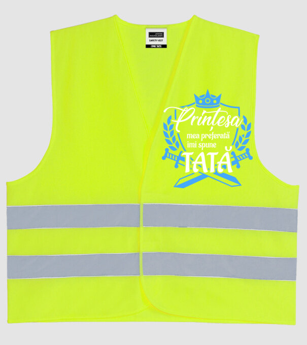 Prințesa mea de basm îmi spune tată model galben neon pe tricou