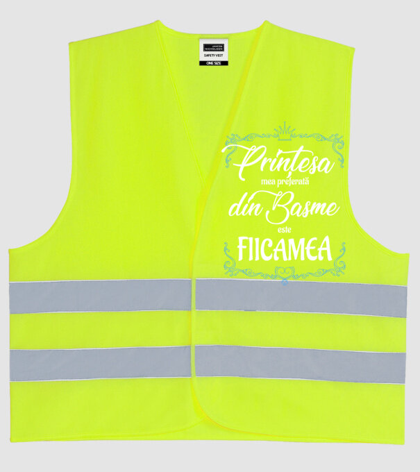 Prințesa mea preferată din basme este fiica mea model galben neon pe tricou