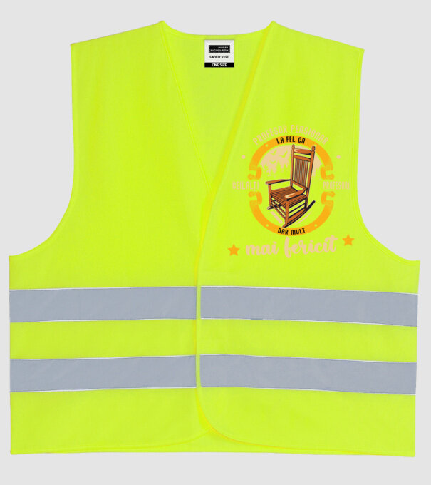 PROFESOR pensionar - la fel ca ceilalți profesori, dar mult mai fericit model galben neon pe tricou